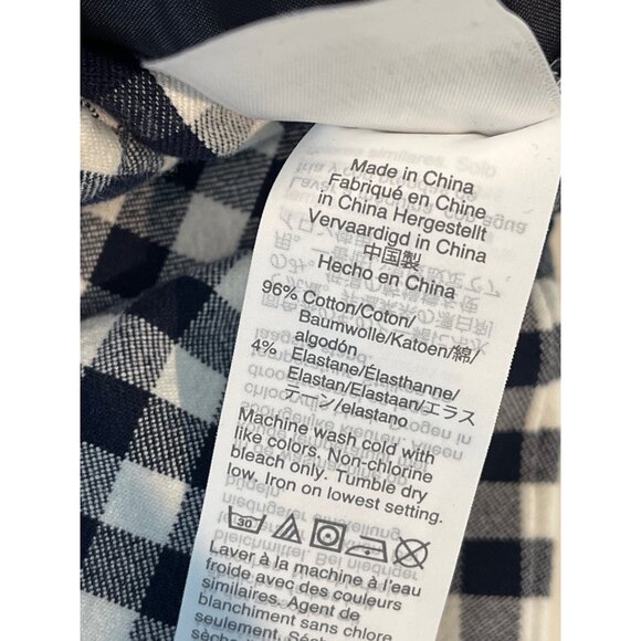 J Crew Women’s High Rise Straight Pants Size 4 Navy Blue White Plaid Gingham - Picture 12 of 12